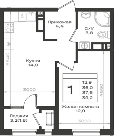 Продается 1-комн. квартира, 36 м²
