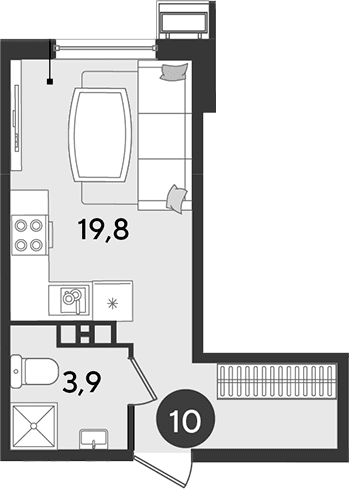 Продается 1-комн. квартира, 23.7 м²