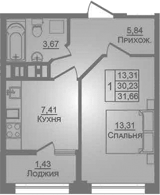 Продается 1-комн. квартира, 30.23 м²