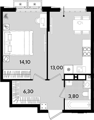 Продается 1-комн. квартира, 37.2 м²