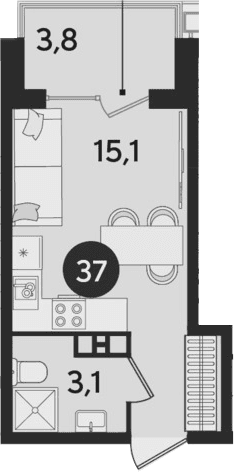 Продается 1-комн. квартира, 18.2 м²