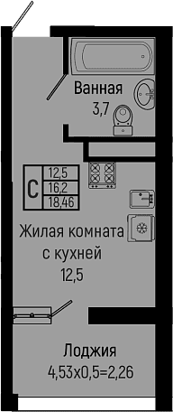 Продается 1-комн. квартира, 16.2 м²