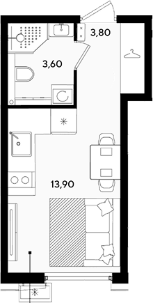 Продается 1-комн. квартира, 21.3 м²