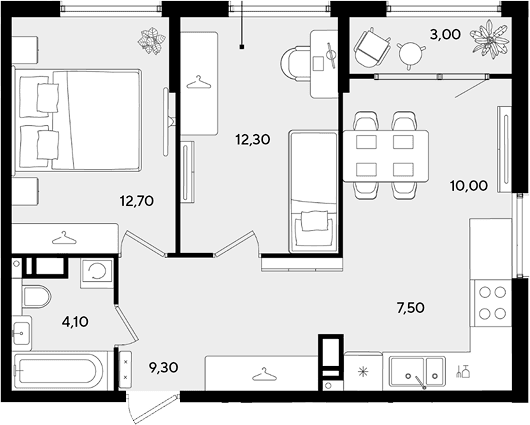 Продается 3-комн. квартира, 55.9 м²