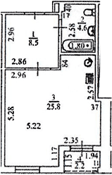 Продается 1-комн. квартира, 43.4 м²