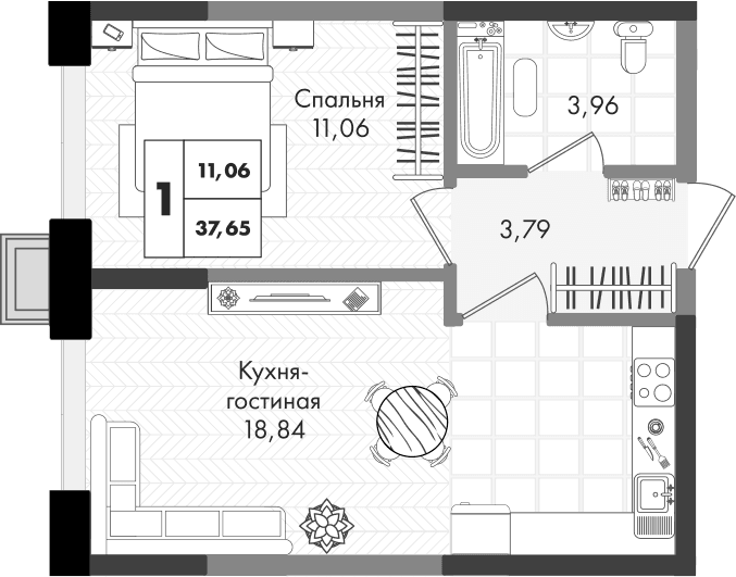 Продается 2-комн. квартира, 37.65 м²