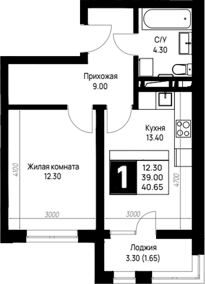 Продается 1-комн. квартира, 39 м²