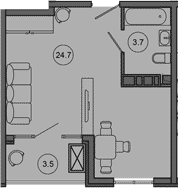 Продается 1-комн. квартира, 28.4 м²