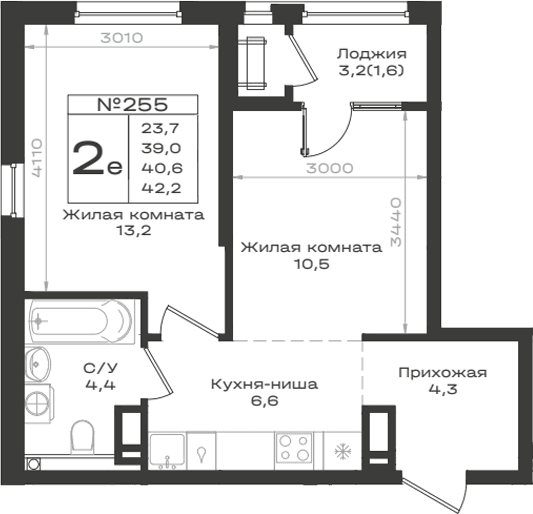 Продается 2-комн. квартира, 39 м²