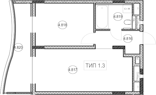Продается 1-комн. квартира, 40.3 м²