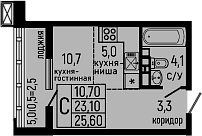 Продается 1-комн. квартира, 23.1 м²