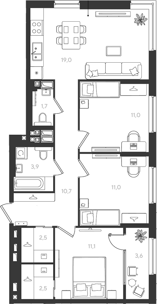 Продается 3-комн. квартира, 73.4 м²