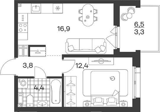 Продается 2-комн. квартира, 37.5 м²