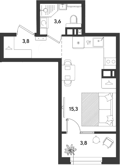 Продается 1-комн. квартира, 22.7 м²