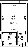 Продается 1-комн. квартира, 20.9 м²