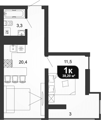 Продается 2-комн. квартира, 35.2 м²
