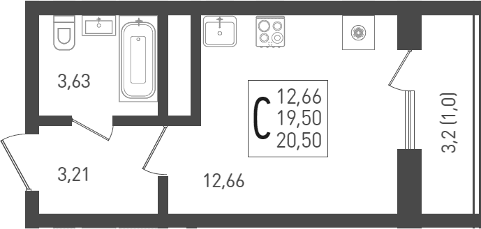 Продается 1-комн. квартира, 20.5 м²