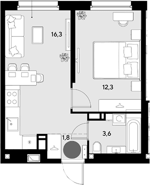 Продается 2-комн. квартира, 34 м²
