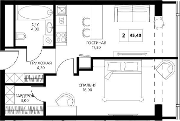 Продается 2-комн. квартира, 47.4 м²