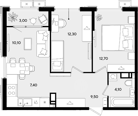 Продается 3-комн. квартира, 56.1 м²