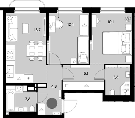 Продается 2-комн. квартира, 51 м²