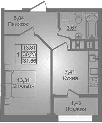 Продается 1-комн. квартира, 30.23 м²
