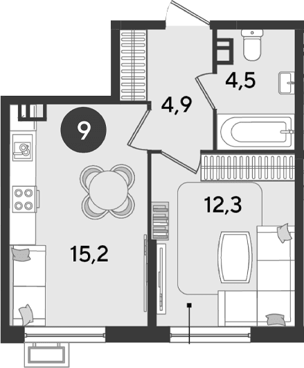 Продается 1-комн. квартира, 36.9 м²