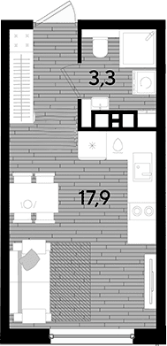 Продается 1-комн. квартира, 21.2 м²