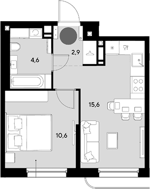 Продается 2-комн. квартира, 33.7 м²