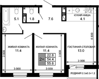 Продается 3-комн. квартира, 54.4 м²