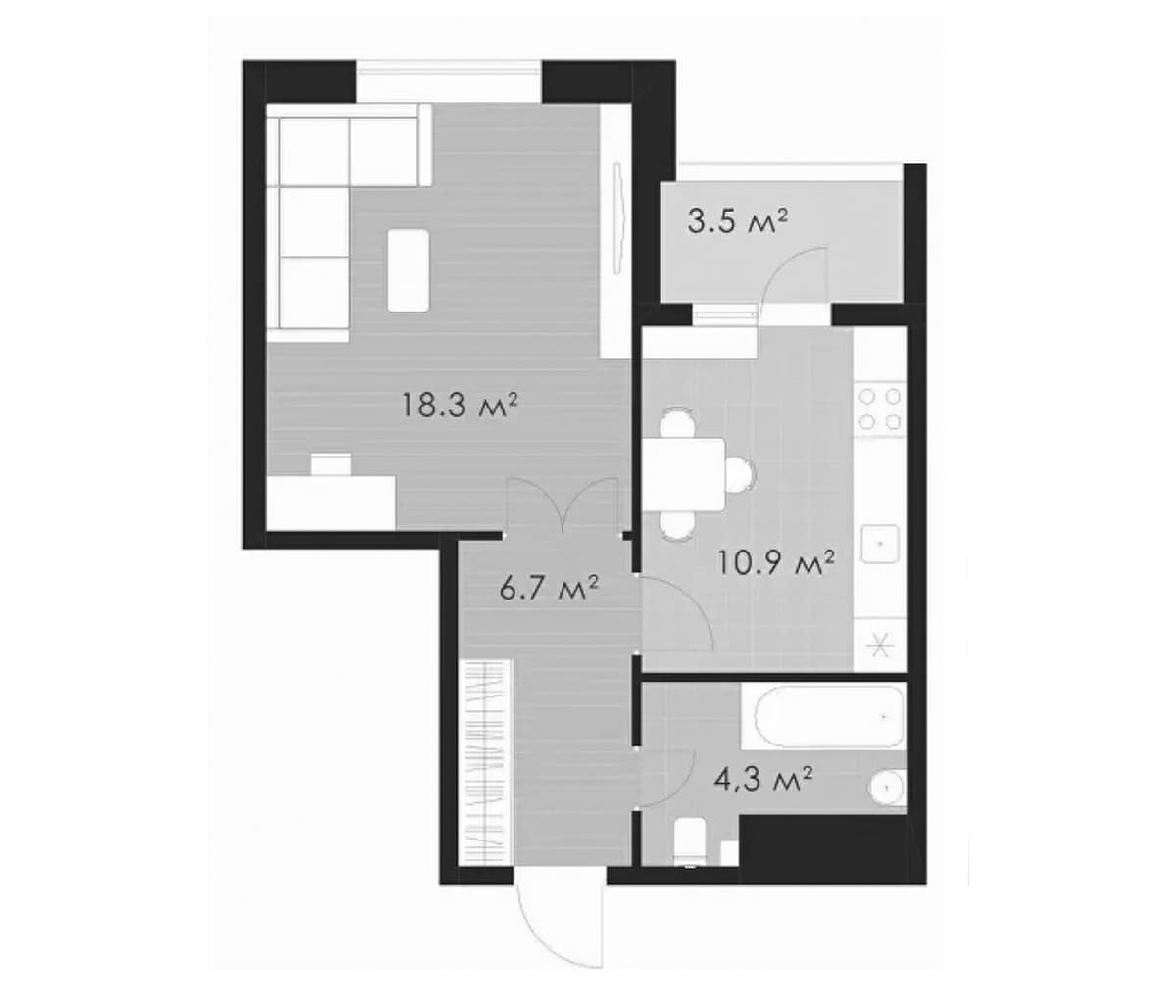 Продается 1-комн. квартира, 40.2 м²