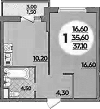 Продается 1-комн. квартира, 35.6 м²
