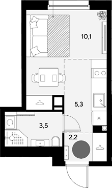 Продается 1-комн. квартира, 21.1 м²