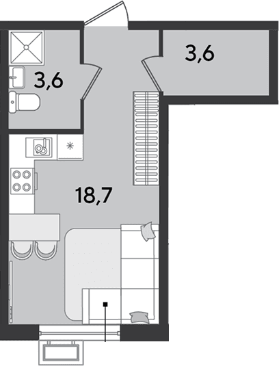 Продается 1-комн. квартира, 25.9 м²