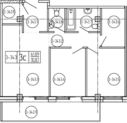 Продается 1-комн. квартира, 64.2 м²