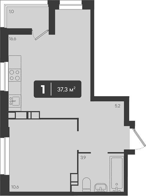 Продается 1-комн. квартира, 36.3 м²