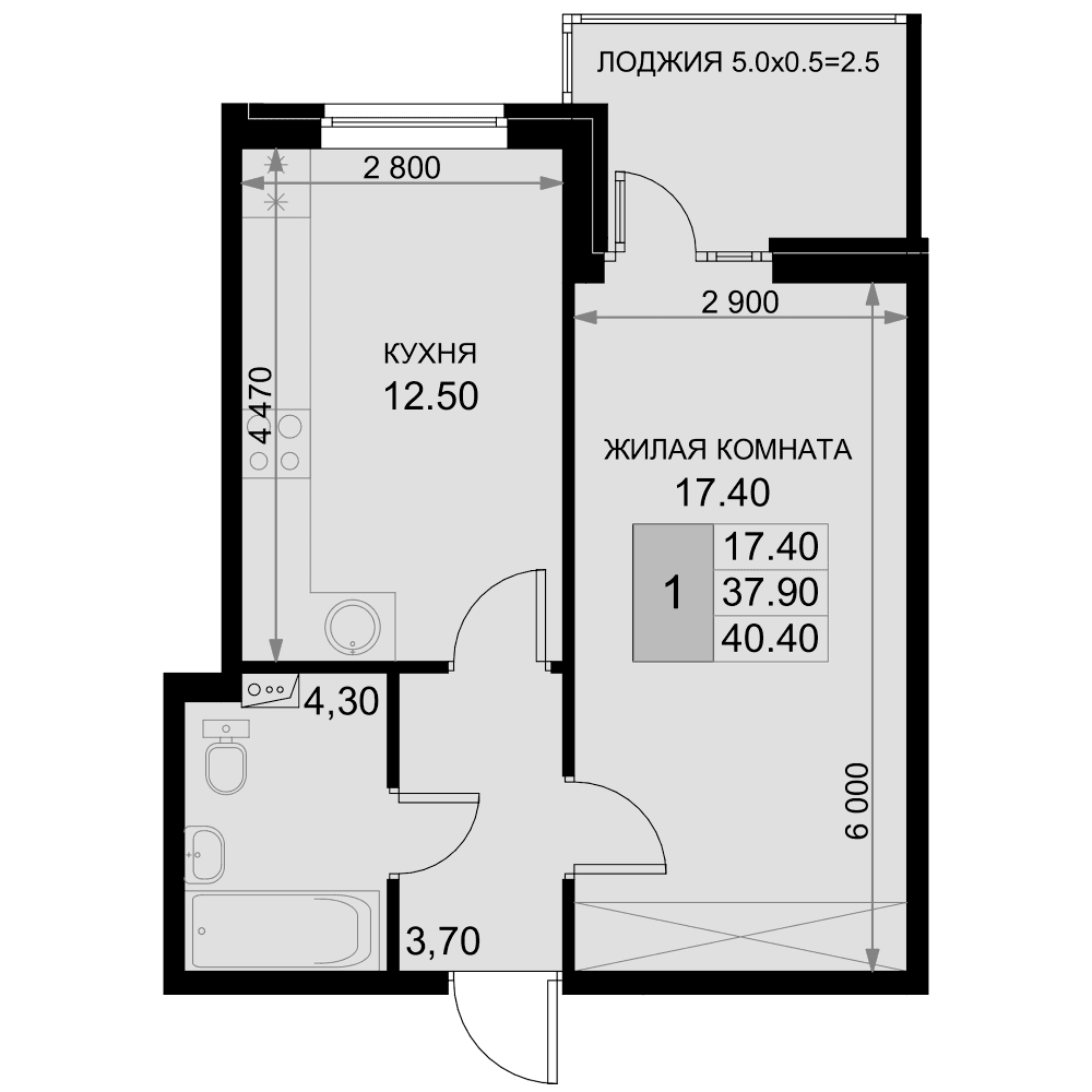 Продается 1-комн. квартира, 36.9 м²