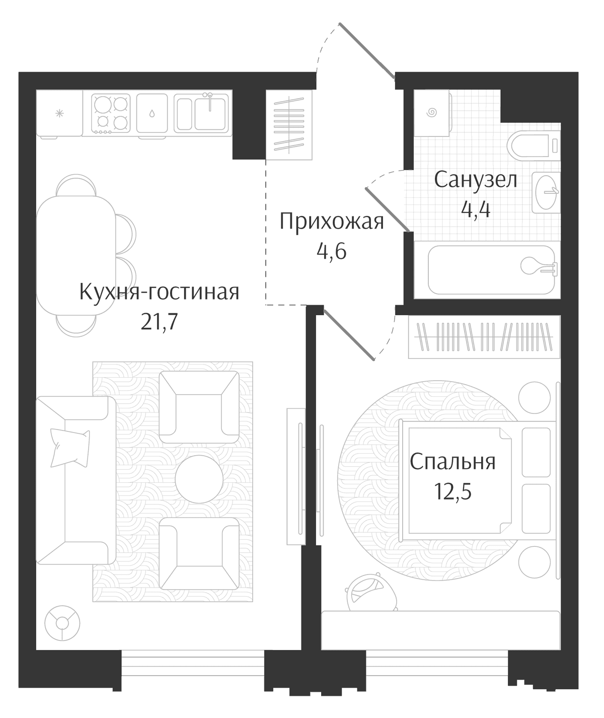 Продается 2-комн. квартира, 43.2 м²