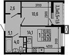Продается 1-комн. квартира, 36.4 м²