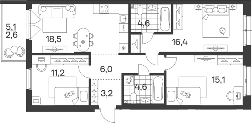 Продается 4-комн. квартира, 79.6 м²
