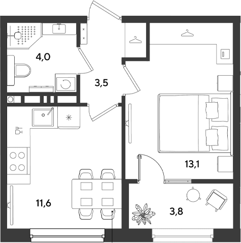 Продается 1-комн. квартира, 32.2 м²