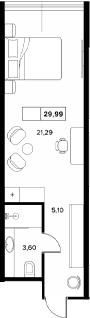 Продается 1-комн. квартира, 29.99 м²