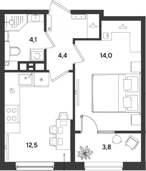 Продается 1-комн. квартира, 35 м²