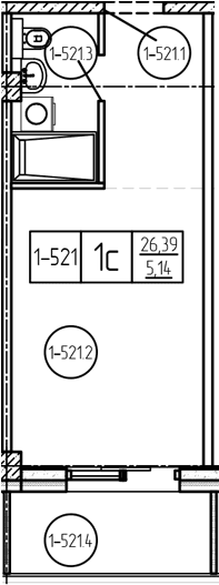 Продается 1-комн. квартира, 26.39 м²