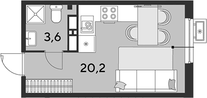 Продается 1-комн. квартира, 23.7 м²