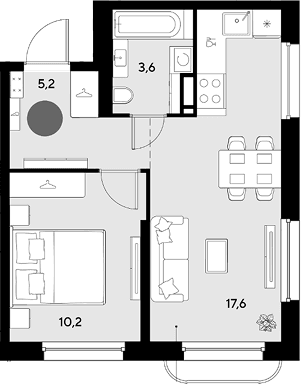 Продается 2-комн. квартира, 36.6 м²