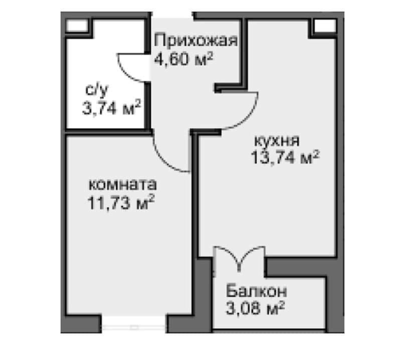 Продается 1-комн. квартира, 31.04 м²