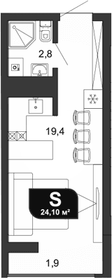 Продается 1-комн. квартира, 22.2 м²