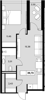 Продается 1-комн. квартира, 36.15 м²