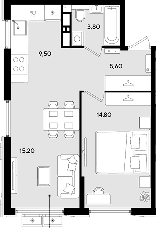 Продается 2-комн. квартира, 48.9 м²